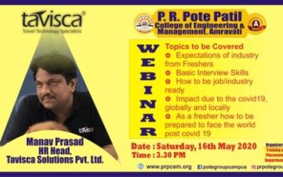 Expert Talk on “Expectation of industry from Fresher” by Mr. Manav Prasad, HR Head, Tavisca Solutions Pvt. Ltd. Was organized for all students of Engineering, MCA and MBA