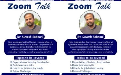 Zoom Talk by Mr. Suyesh Sabnani, HR Head, Systematix on 2nd May 2020 at 2.00 pm